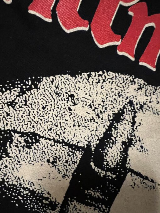 Close up of print on long sleeve
